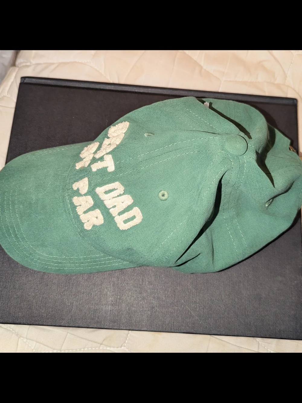 'BEST DAD BY PAR', Green cotton baseball cap
